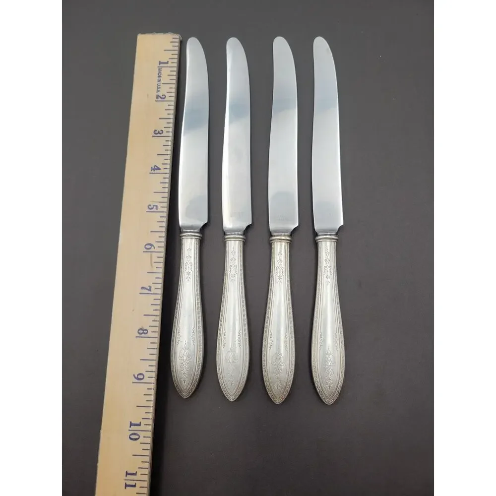 1847 Rogers Bros ARGOSY Set 4 Dinner Knives Silver Plate 1926 Flatware